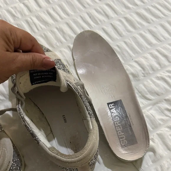 Golden Goose Silver Glitter Sneakers - Picture 8 of 10
